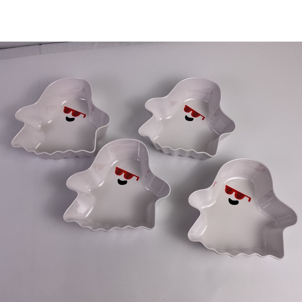 Hyde and Eek! Boutique Ghost‎ Bowls, Halloween Party, Snack Dishes - Set of 4